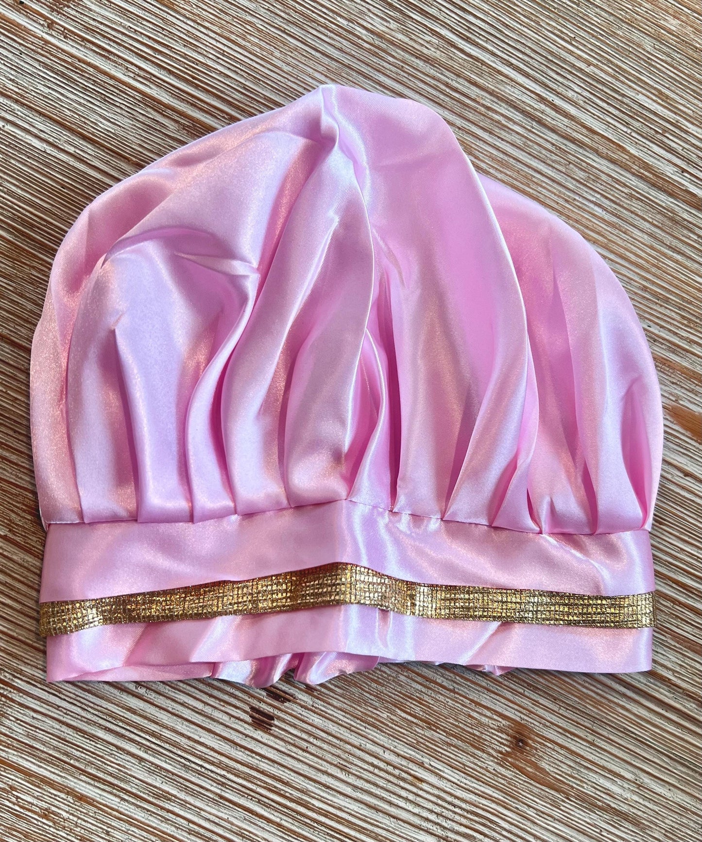 Child’s Gold Trim Satin Lined Bonnet