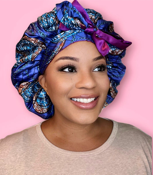 Luxurious Large Colorful Satin Double Layered Bow-Tie Bonnet